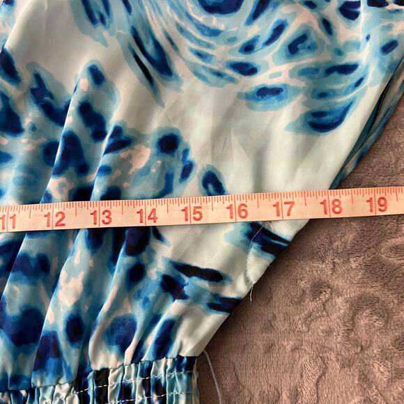 Laundry by Shelli Segal Blue Beret Leopard Print Maxi Dress 10 - Picture 9 of 11